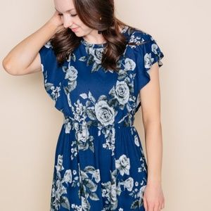 Emporia Dress - Blueberry Navy/Frosted Grey Floral